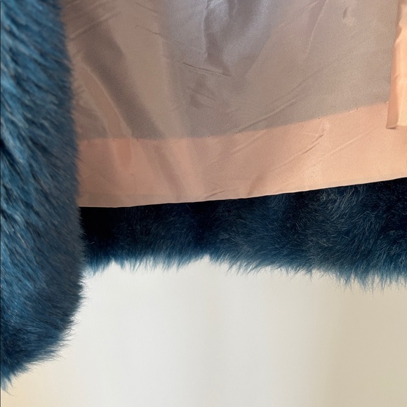 Blue Faux Fur Coat in size small - Picture 5 of 5